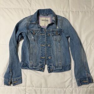 Girl’s Abercrombie & Fitch Distressed Denim Jacket (XL)